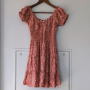 Floral Rust Color Dress